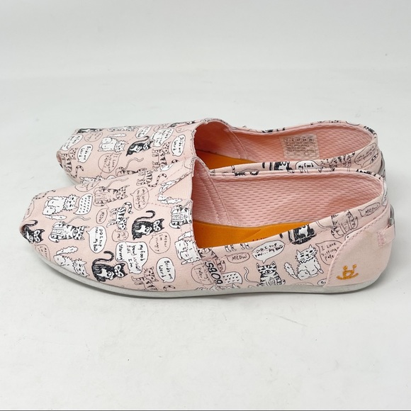BOBS SKECHERS Women’s Quote Me Light Cat Pink Kitty Cat Slip On Shoes - Picture 6 of 9